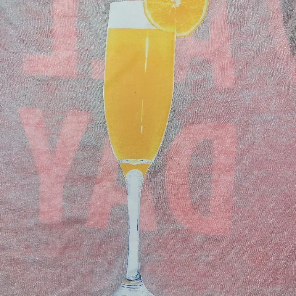 CHASER Mimosas All Day Pink Burnout Tank Top M